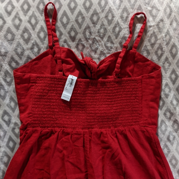 NWT Linen Red Fit and Flare Old Navy Medium Tall - Picture 14 of 15